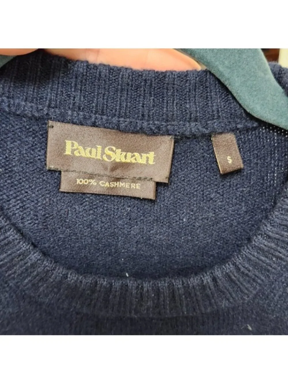 Paul Stuart 100% Cashmere Sweater Mens Small Navy Blue Crew Neck Luxury Soft